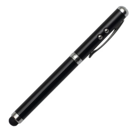 Długopis ze wskaźnikiem laserowym Supreme – 4 w 1, czarny (R35423.02)