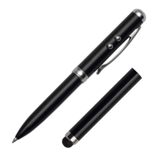 Długopis ze wskaźnikiem laserowym Supreme – 4 w 1, czarny (R35423.02)