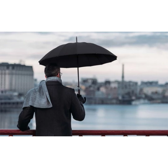 Parasol 16 panelowy Thun, czarny (R07949.02)