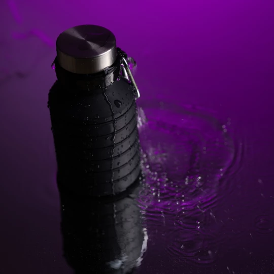 Składany bidon sportowy Makalu 550 ml, czarny (R08436.02)
