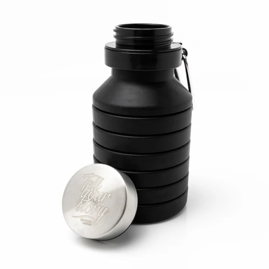 Składany bidon sportowy Makalu 550 ml, czarny (R08436.02)