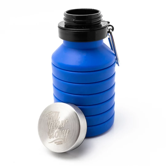 Składany bidon sportowy Makalu 550 ml, niebieski (R08436.04)