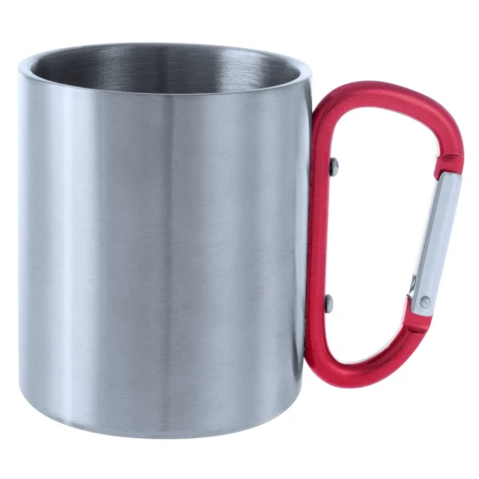 Metalowy kubek 210 ml z karabińczykiem (V8437/A-05)