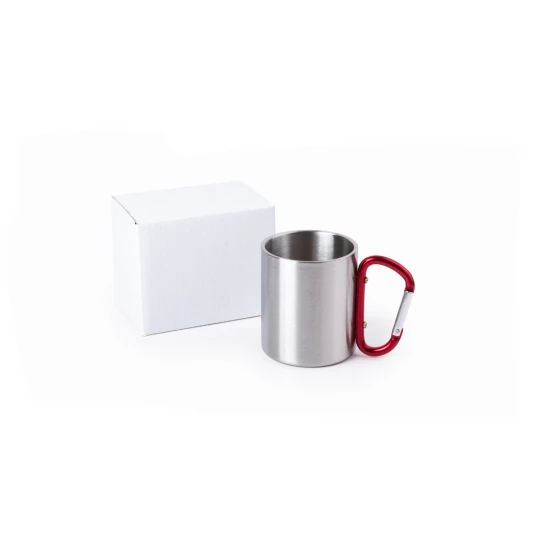 Metalowy kubek 210 ml z karabińczykiem (V8437/A-05)