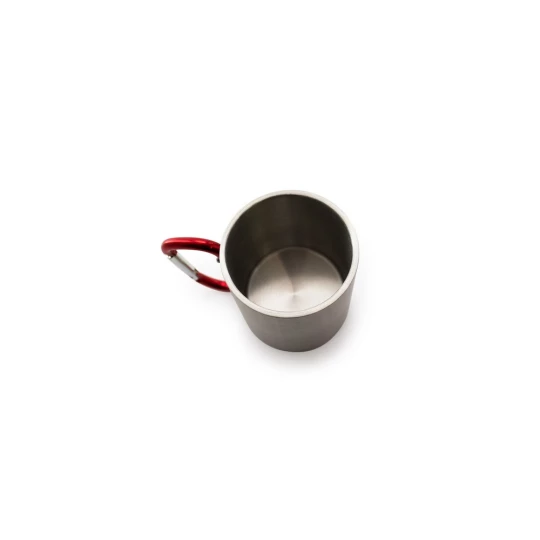 Metalowy kubek 210 ml z karabińczykiem (V8437/A-05)