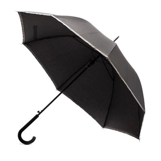 Parasol z taśmą odblaskową Refu, czarny (R07951.02)