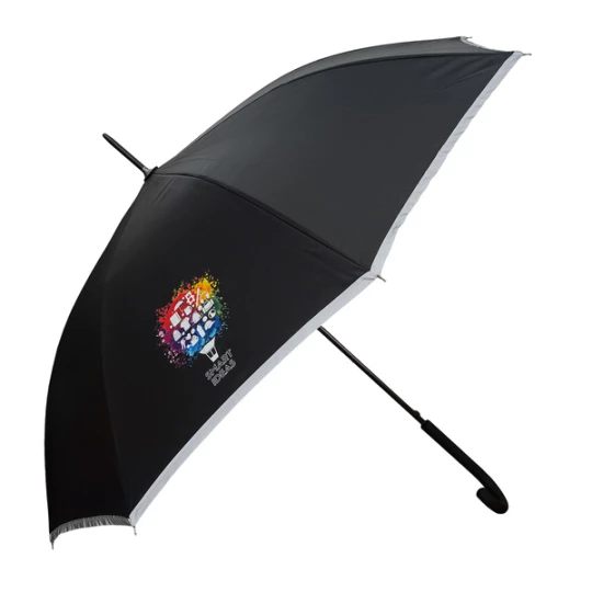 Parasol z taśmą odblaskową Refu, czarny (R07951.02)