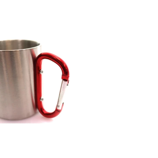 Metalowy kubek 210 ml z karabińczykiem (V8437/A-05)