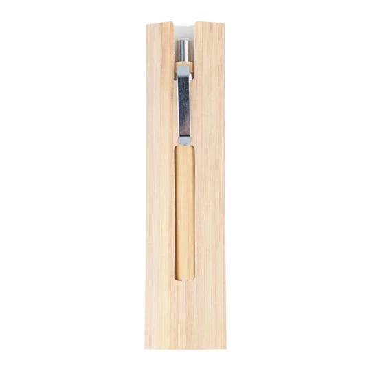 Bambusowy, wieczny długopis/ołówek w etui Lakimus, beżowy (R02315.13)