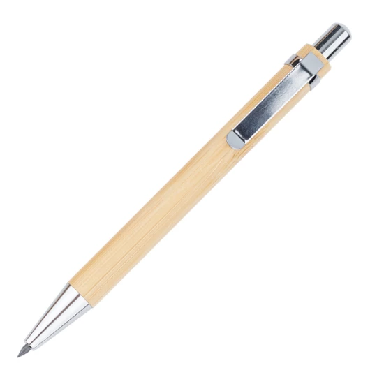 Bambusowy, wieczny długopis/ołówek w etui Lakimus, beżowy (R02315.13)