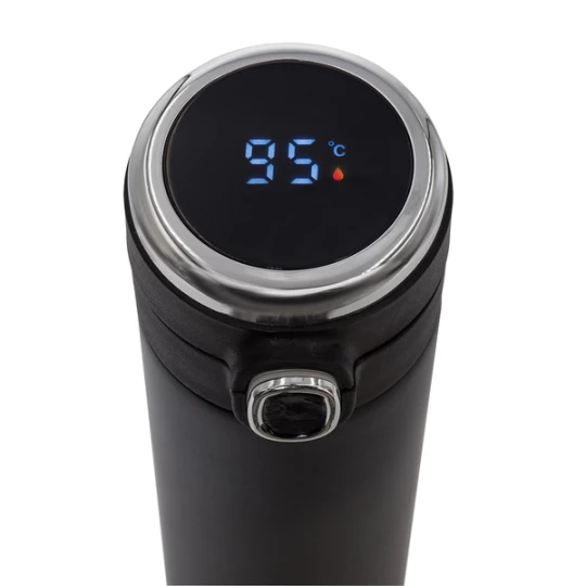 Kubek próżniowy z termometrem Bounce 420ml, czarny (R08438.02)