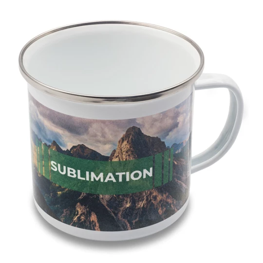 Kubek emaliowany z powłoką sublimacyjną Odis 500 ml, biały (R08200.06)