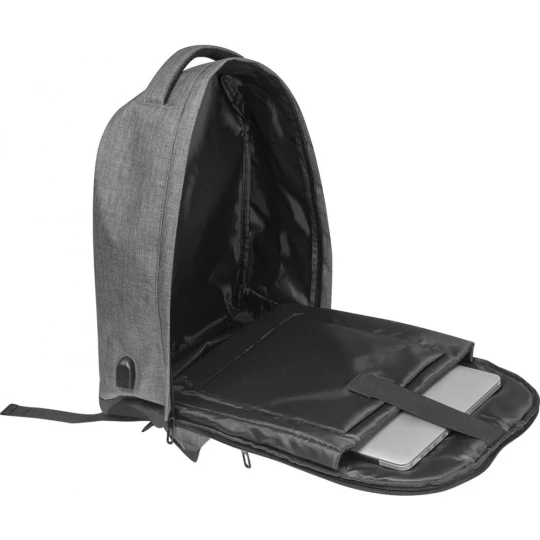 Plecak z USB - ciemnoszary - (GM-63589-77)