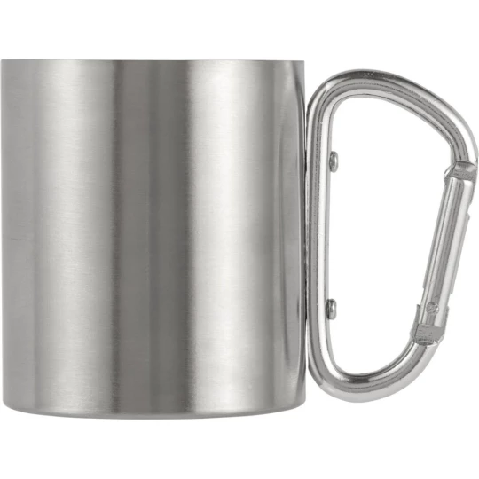 Metalowy kubek 185 ml z karabińczykiem (V0646-32)