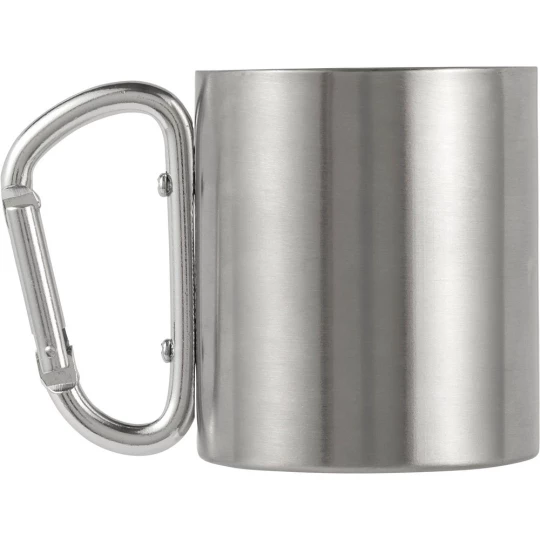 Metalowy kubek 185 ml z karabińczykiem (V0646-32)