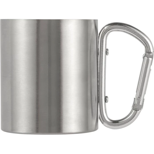 Metalowy kubek 185 ml z karabińczykiem (V0646-32)