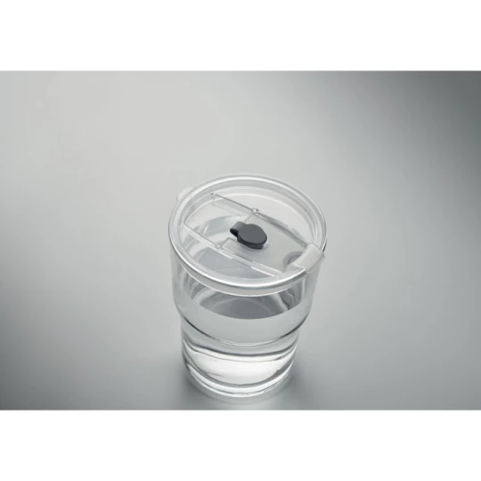 Szklany kubek ze słomką 400ml - SIP (MO2502-22)