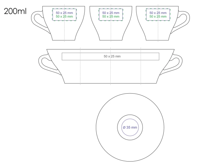 Venezia Coffee Set 200ml biały/biały (S320)