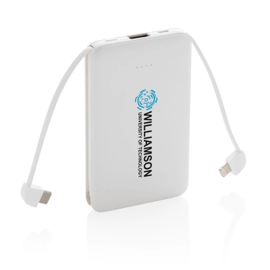 Power bank 5000 mAh, zintegrowany kabel 3 w 1 (P322.083)