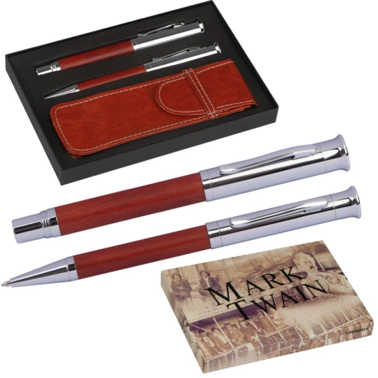 Zestaw piśmienniczy Mark Twain - brązowy - (GM-10898-01)
