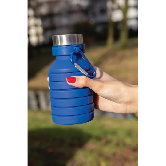 Składana butelka sportowa 550 ml z karabińczykiem (P432.625)
