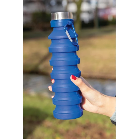 Składana butelka sportowa 550 ml z karabińczykiem (P432.625)