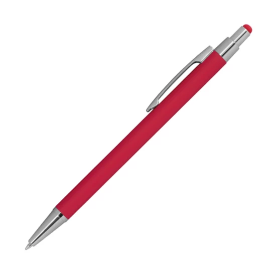 Długopis metalowy, gumowany - czerwony - (GM-10964-05)