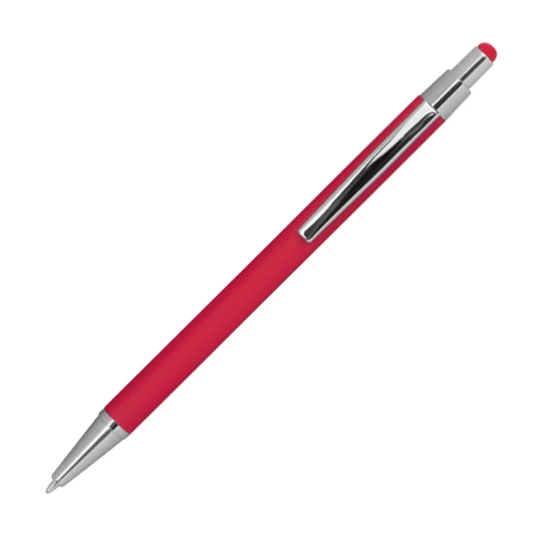 Długopis metalowy, gumowany - czerwony - (GM-10964-05)