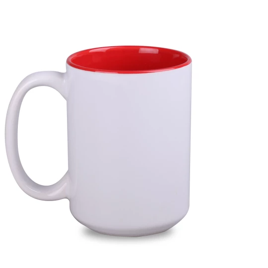 Kubek Nevada Art 450ml biały/czerwony (M554)