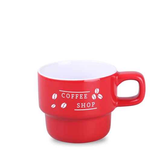 Kubek Astrid 230ml czerwony/biały (M545)