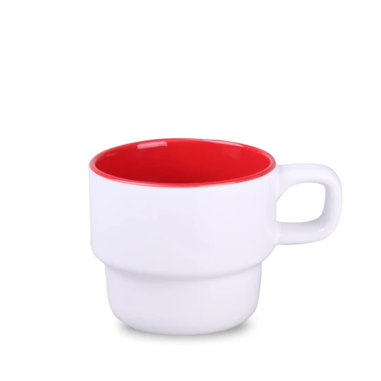 Kubek Astrid Duo 230ml biały/czerwony (M546)