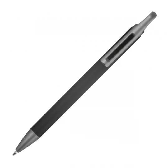 Długopis aluminiowy z recyklingu, półżelowy - czarny - (GM-14440-03)