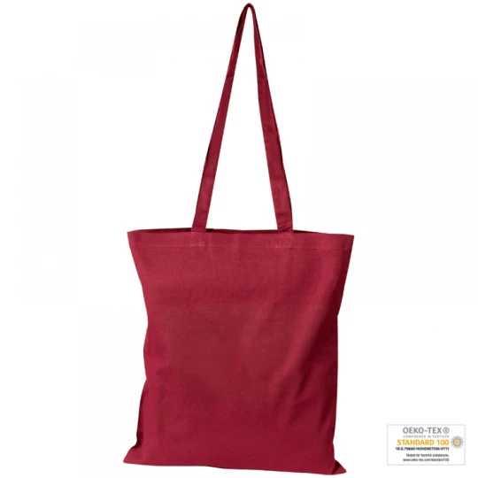 Torba bawełniana, długie uchwyty - bordowy - (GM-60880-02)