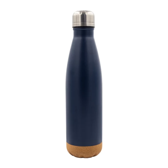 Butelka próżniowa z korkowym spodem Jowi 500 ml, granatowy (R08445.42)