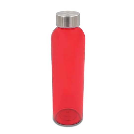 Kolorowa, szklana butelka Aqua Kuba 500 ml, czerwony (R08176.08)
