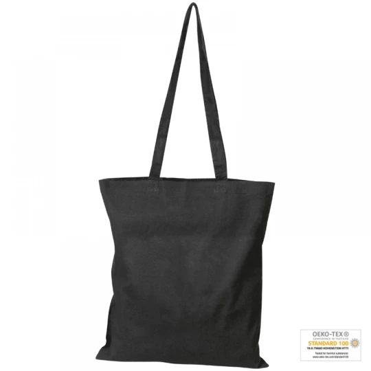 Torba bawełniana, długie uchwyty - czarny - (GM-60880-03)