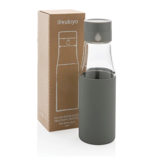 Szklana butelka 650 ml Ukiyo, monitorująca ilość wypitej wody (P436.722)