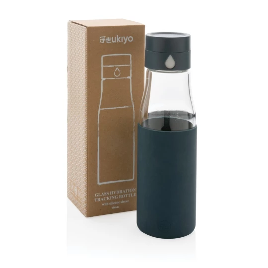 Szklana butelka 650 ml Ukiyo, monitorująca ilość wypitej wody (P436.725)