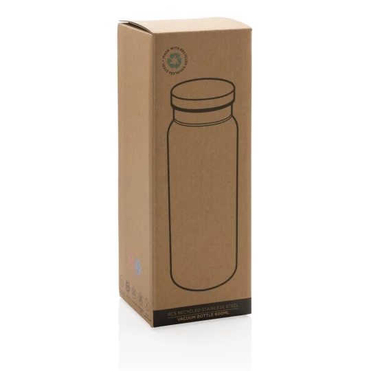 Butelka termiczna 600 ml, stal nierdzewna z recyklingu (P433.025)