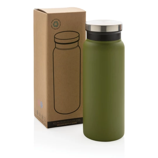 Butelka termiczna 600 ml, stal nierdzewna z recyklingu (P433.027)