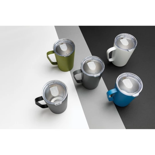 Kubek termiczny 420 ml, stal nierdzewna z recyklingu (P433.052)