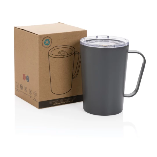 Kubek termiczny 420 ml, stal nierdzewna z recyklingu (P433.052)