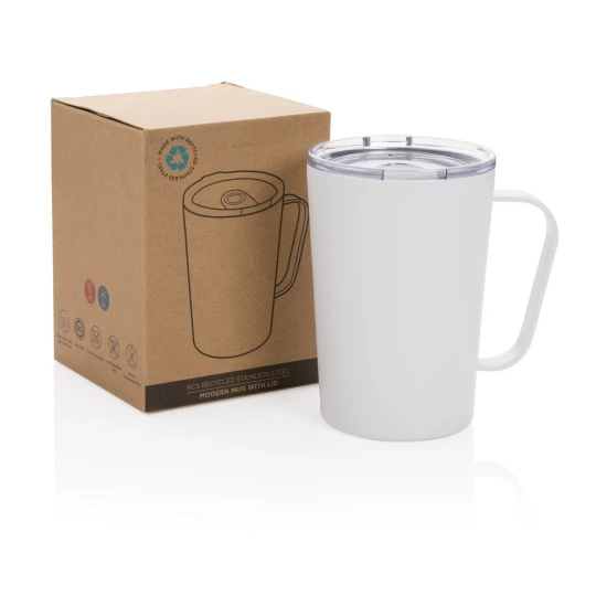 Kubek termiczny 420 ml, stal nierdzewna z recyklingu (P433.053)