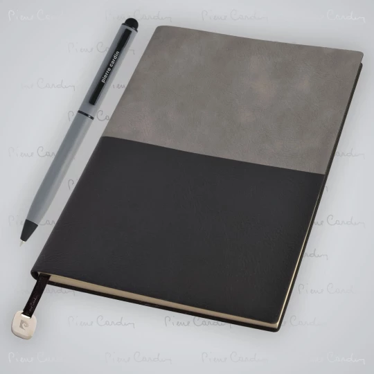 Notes A5 i długopis REPORTER Pierre Cardin - szary - (GM-B350120-0IP307)