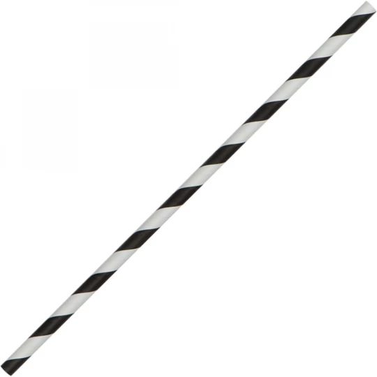 Słomki tekturowe, 100 szt. - czarno-biały - (GM-81491-36)
