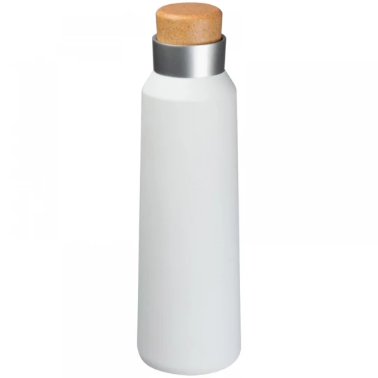 Butelka termiczna z drewnianą zakrętką 500 ml - biały - (GM-61509-06)