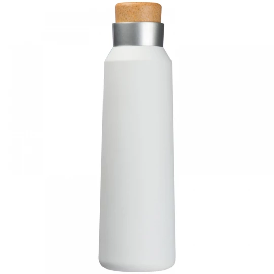 Butelka termiczna z drewnianą zakrętką 500 ml - biały - (GM-61509-06)