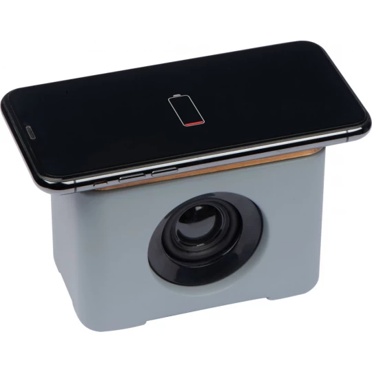 Głośnik Bluetooth z ładowarką indukcyjną - szary - (GM-22426-07)