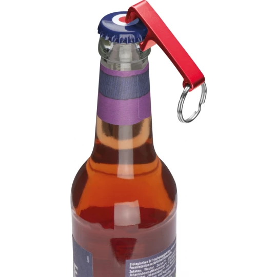 Brelok z otwieraczem do butelek - czerwony - (GM-82325-05)