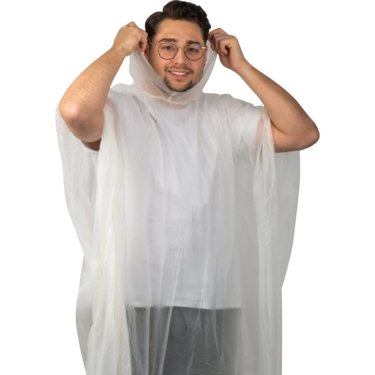 Poncho przeciwdeszczowe kompostowalne - przeźroczysty - (GM-41882-66)
